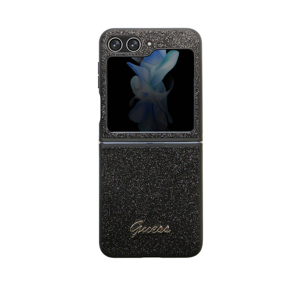 Galaxy Z Flip 5 Kılıf Guess Orjinal Lisanslı Yazı Logolu Glitter Script Kapak - Görsel 2
