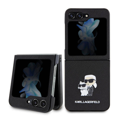 Galaxy Z Flip 5 Kılıf Karl Lagerfeld Orjinal Lisanslı K&C Metal Logolu Saffiano Kapak - Görsel 2