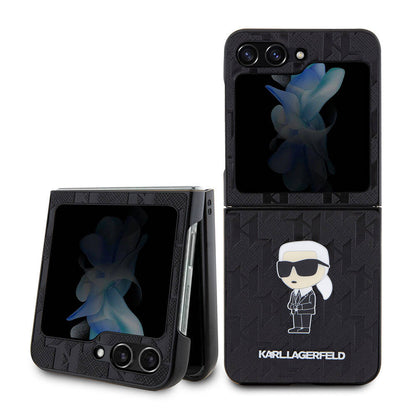 Galaxy Z Flip 5 Kılıf Karl Lagerfeld Orjinal Lisanslı KL Desenli Karl İkonik Saffiano Kapak - Görsel 2