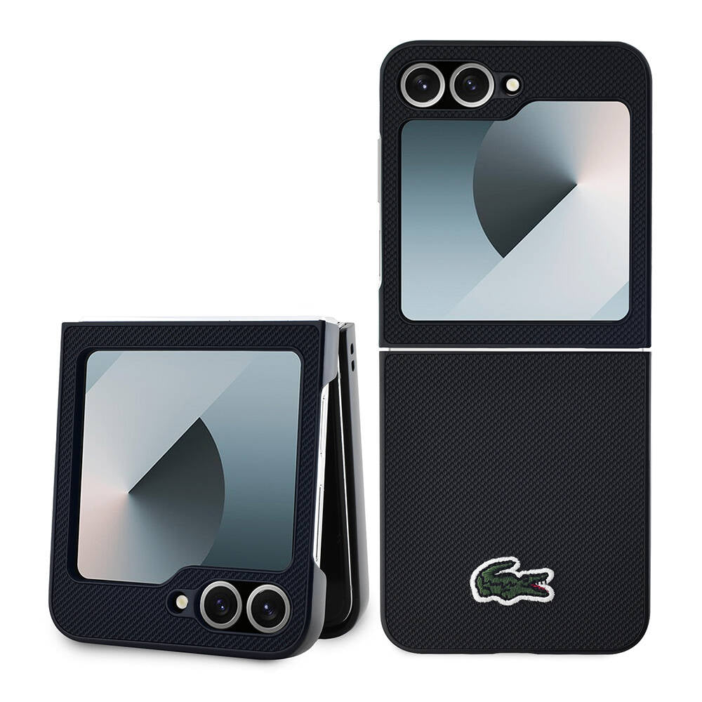 Galaxy Z Flip 6 Kılıf Lacoste Orjinal Lisanslı M-safe Şarj Özellikli Pike Desenli Arka Yüzey İkonik Timsah Dokuma Logolu Kapak - Görsel 2