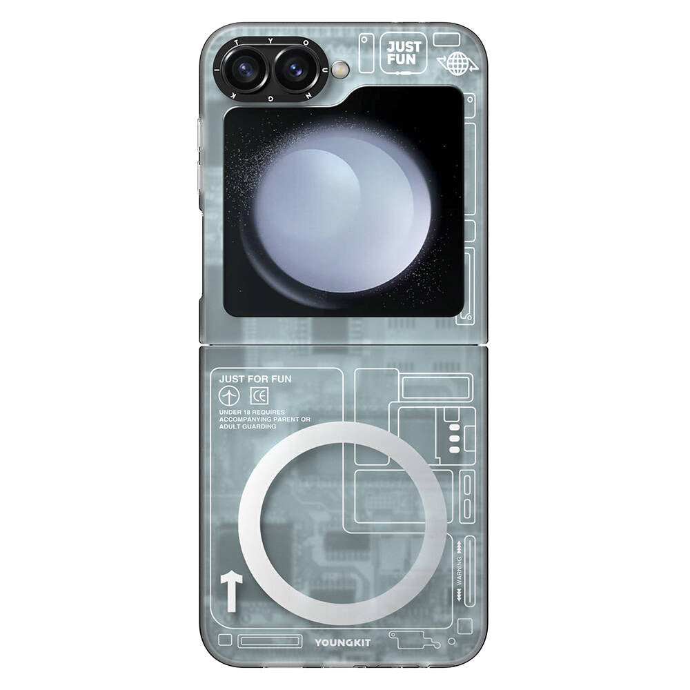 Galaxy Z Flip 6 Kılıf M-safe Şarj Özellikli Youngkit Technology Serisi Kapak - Görsel 3