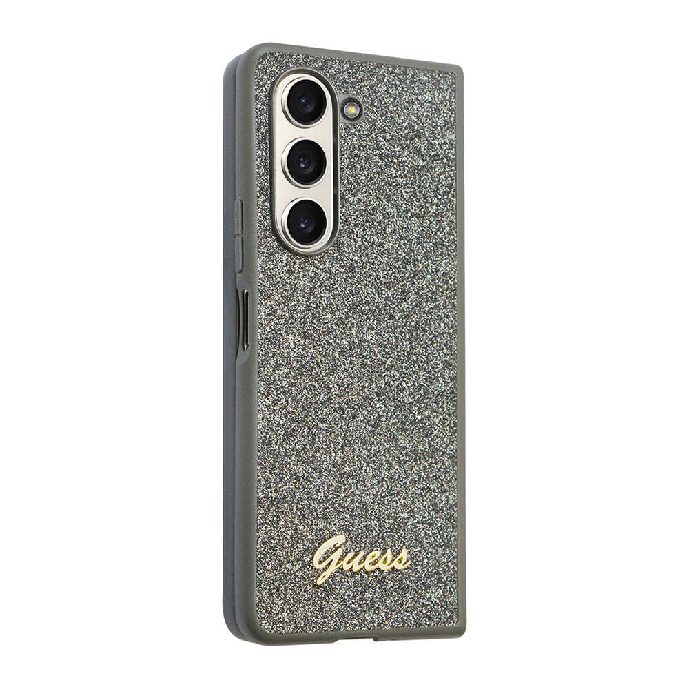 Galaxy Z Fold 5 Kılıf Guess Orjinal Lisanslı Yazı Logolu Glitter Flakes Kapak - Görsel 2