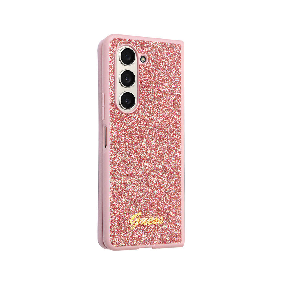 Galaxy Z Fold 5 Kılıf Guess Orjinal Lisanslı Yazı Logolu Glitter Script Kapak - Görsel 3