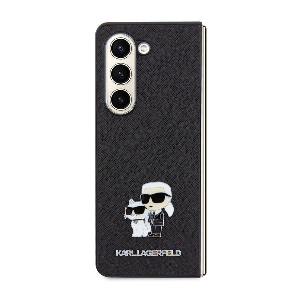 Galaxy Z Fold 5 Kılıf Karl Lagerfeld Orjinal Lisanslı K&C Metal Logolu Saffiano Kapak - Görsel 2