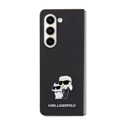 Galaxy Z Fold 5 Kılıf Karl Lagerfeld Orjinal Lisanslı K&C Metal Logolu Saffiano Kapak - Görsel 2