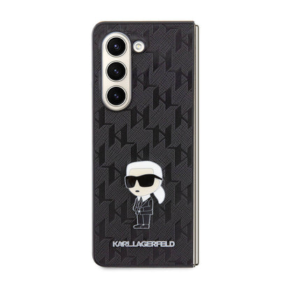 Galaxy Z Fold 5 Kılıf Karl Lagerfeld Orjinal Lisanslı KL Desenli Karl İkonik Saffiano Kapak - Görsel 2