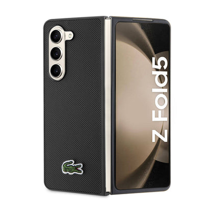 Galaxy Z Fold 5 Kılıf Lacoste Orjinal Lisanslı PU Pike Desenli Arka Yüzey İkonik Timsah Dokuma Logolu Kapak - Görsel 2