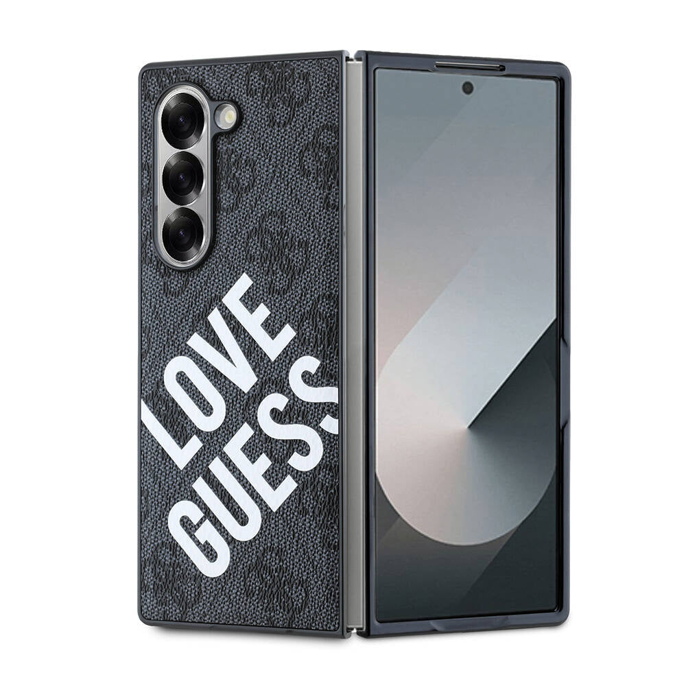 Galaxy Z Fold 6 Kılıf Guess Orjinal Lisanslı M-safe Şarj Özellikli Love Guess Printing Kapak - Görsel 2