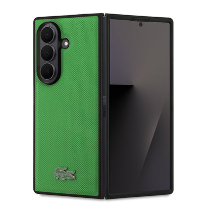 Galaxy Z Fold 7 Kılıf Lacoste Orjinal Lisanslı M-safe Şarj Özellikli Pike Desenli Arka Yüzey İkonik Timsah Metal Logolu Kapak - Görsel 2