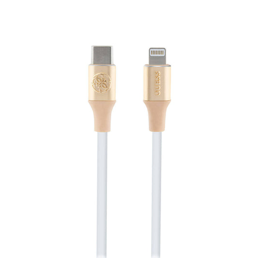 Guess Orijinal Lisanslı 4G ve Yazı Logolu Aydınlatmalı Kablo Ucu Hızlı Şarj Özellikli Type-C To Lightning PD Kablo 3A 1.5m