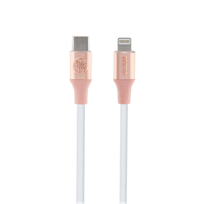 Guess Orijinal Lisanslı 4G ve Yazı Logolu Aydınlatmalı Kablo Ucu Hızlı Şarj Özellikli Type-C To Lightning PD Kablo 3A 1.5m