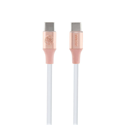 Guess Orijinal Lisanslı 4G ve Yazı Logolu Aydınlatmalı Kablo Ucu Hızlı Şarj Özellikli Type-C To Type-C PD Kablo 3A 1.5m