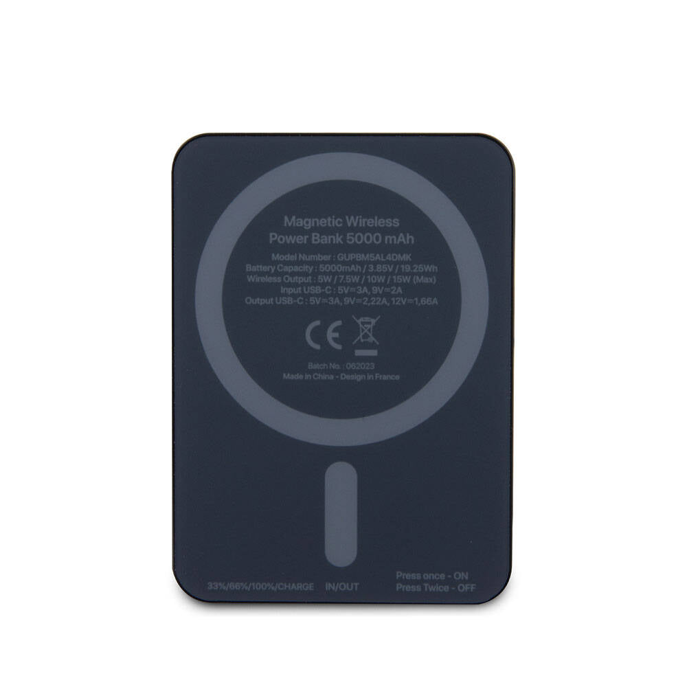 Guess Orijinal Lisanslı M-safe Şarj Özellikli Metal Yazı Logolu Powerbank 5000mAh 15W