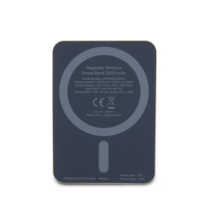 Guess Orijinal Lisanslı M-safe Şarj Özellikli Taşlı 4G Logolu Powerbank 5000mAh 15W