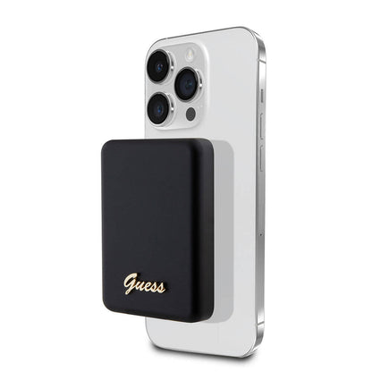 Guess Orjinal Lisanslı M-safe Şarj Özellikli Metal Yazı Logolu Powerbank 3000mAh 5W
