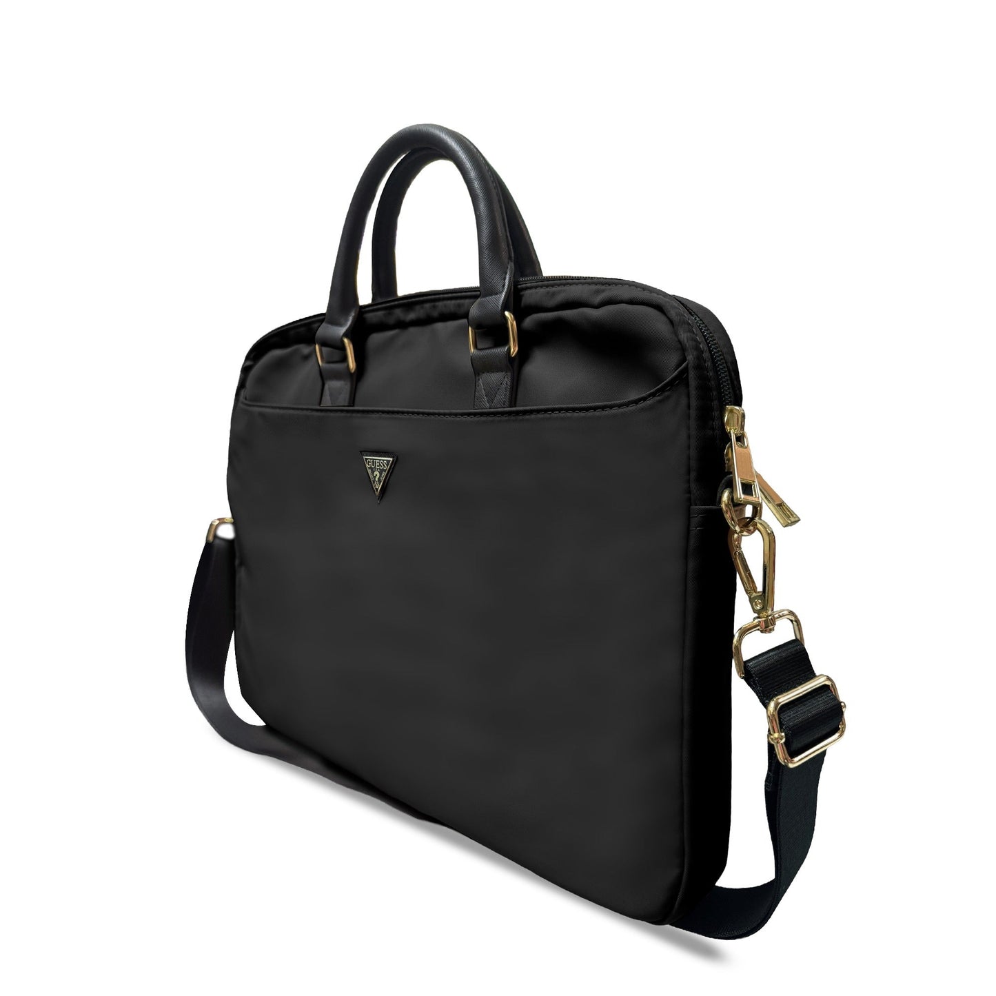 Guess Orjinal Lisanslı Naylon Kumaş Metal Üçgen Logolu Omuz Askılı 15-16 inç Laptop Çantası