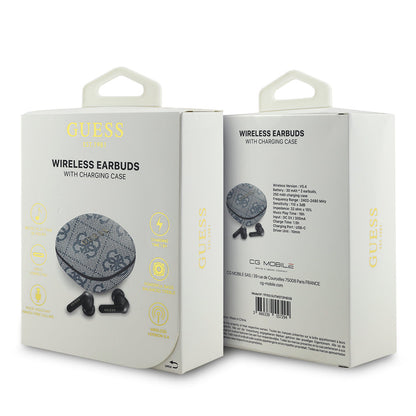 Guess Orjinal Lisanslı PU 4G Desenli Klasik Metal Yazı Logolu TWS Kulak İçi Bluetooth Kulaklık