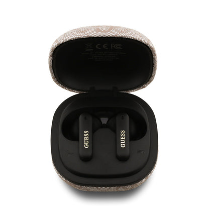 Guess Orjinal Lisanslı PU 4G Desenli Klasik Metal Yazı Logolu TWS Kulak İçi Bluetooth Kulaklık