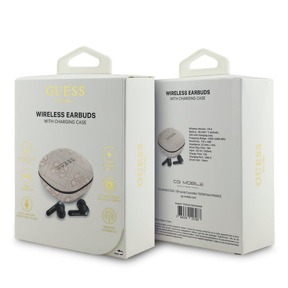 Guess Orjinal Lisanslı PU 4G Desenli Klasik Metal Yazı Logolu TWS Kulak İçi Bluetooth Kulaklık