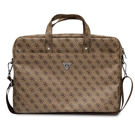 Guess Orjinal Lisanslı Sıcak Damgalı 4G Desenli Üçgen Logolu Omuz Askılı 15-16 inç Laptop Çantası