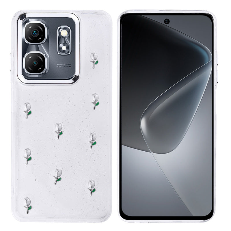 İnfinix Smart 9 Case Airbag Designed Silvery Transparent Zore Kutup Cover