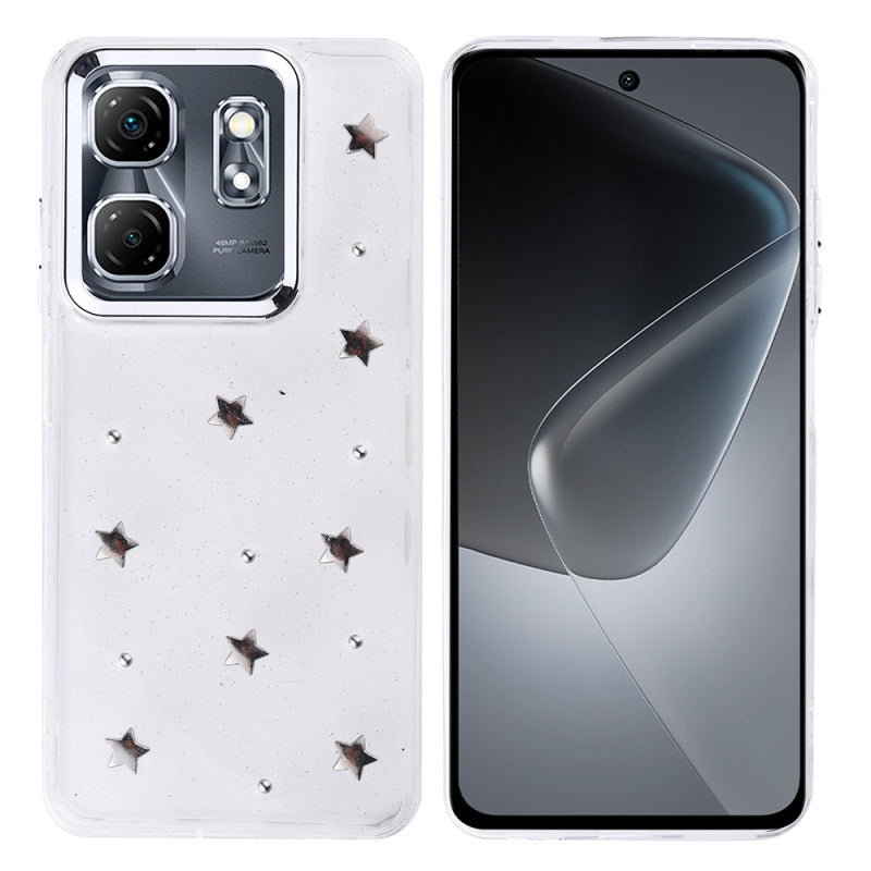 İnfinix Smart 9 Case Airbag Designed Silvery Transparent Zore Kutup Cover