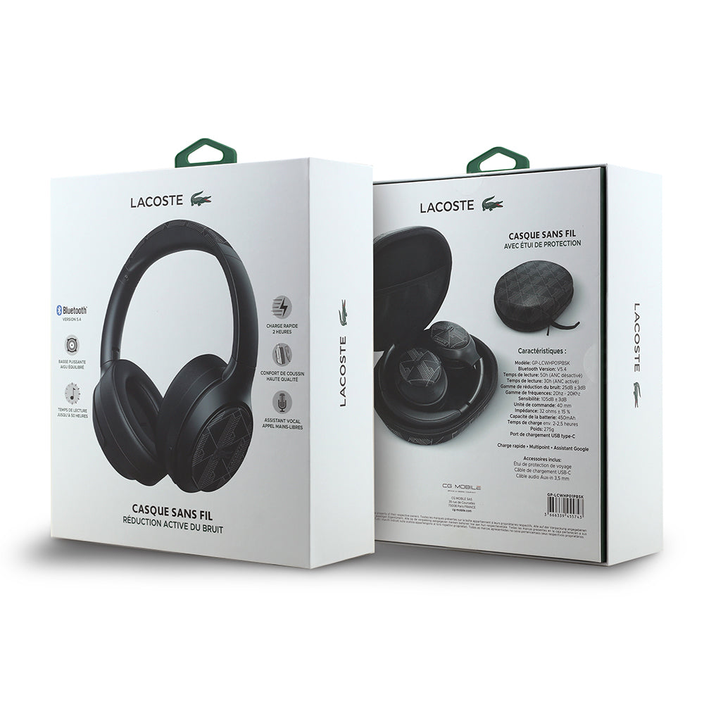 Lacoste Orjinal Lisanslı LH01 ANC Taşıma Çantalı Katlanabilir Kulak Üstü Bluetooth Kulaklık v5.4
