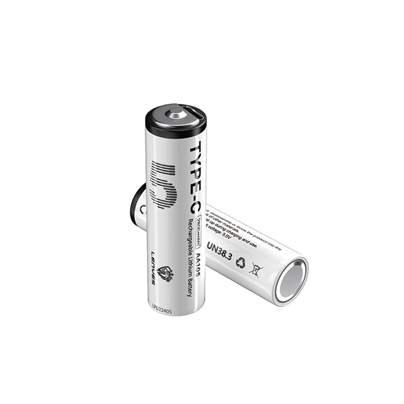 Lenyes AA105 Type-C Şarj Portlu Şarj Edilebilir AA Lityum-ion Pil 2800mWh 1.5V 2 Adet