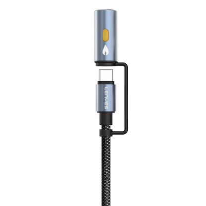Lenyes LC111 Çoklu Şarj Kablolu Fener Ve Çakmaklık Özellikli 4in1 Kablo 60W 1M