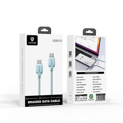 Lenyes LC536 Type-C to Type-C PD Örgü Tasarımlı Hızlı Şarj Özellikli Data ve Şarj Kablosu 60W 1M