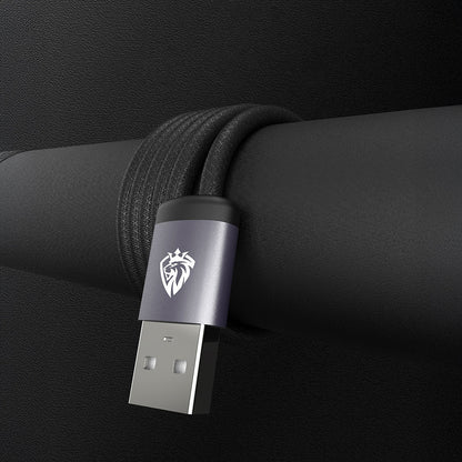 Lenyes LC537 USB-A to Micro Hızlı Şarj Özellikli Örgülü Data ve Şarj Kablosu 10W 1M