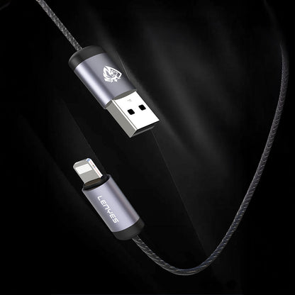 Lenyes LC537 USB-A to Type-C Örgü Tasarımlı Hızlı Şarj Özellikli Data ve Şarj Kablosu 10W 1M