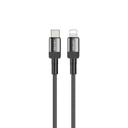 Lenyes LC546 Type-C to Lightning Örgü Tasarımlı Hızlı Şarj Özellikli Data ve Şarj Kablosu 27W 1M