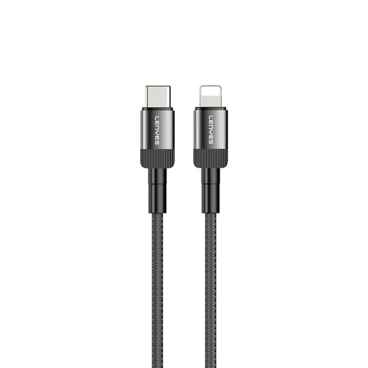 Lenyes LC546 Type-C to Lightning Örgü Tasarımlı Hızlı Şarj Özellikli Data ve Şarj Kablosu 27W 1M