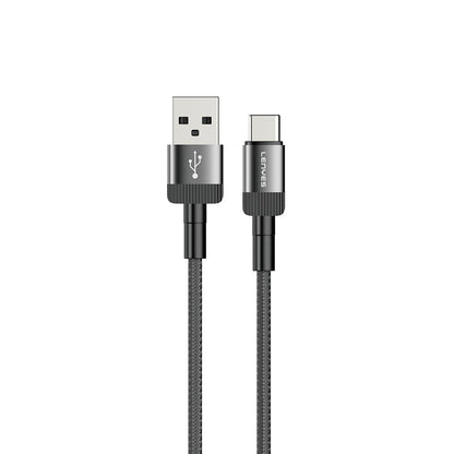 Lenyes LC546 USB-A to Type-C Örgü Tasarımlı Hızlı Şarj Özellikli Data ve Şarj Kablosu 12W 1M
