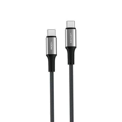 Lenyes LC561 Type-C to Type-C PD Örgü Tasarımlı Hızlı Şarj Özellikli Data ve Şarj Kablosu 100W 1M
