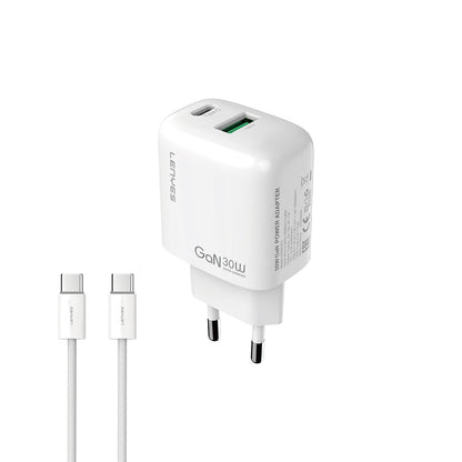 Lenyes LCH93-TC-TC Type-C to Type-C GaN Teknolojili PD ve USB Hızlı Şarj Özellikli Şarj Seti 30W