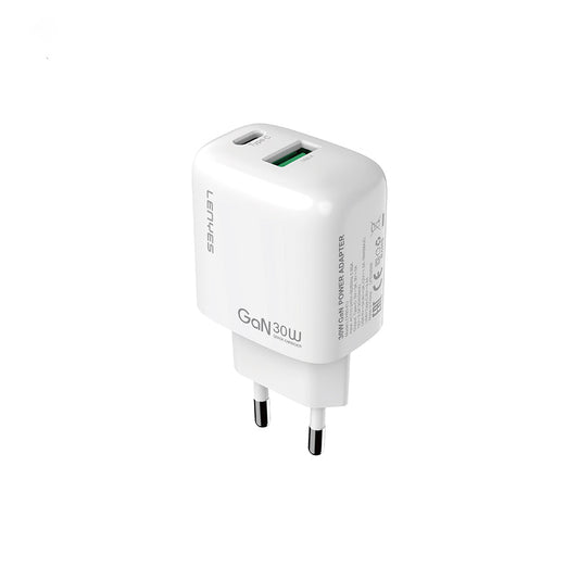 Lenyes LCH93 Type-C ve USB GaN Teknolojili PD Hızlı Şarj Özellikli Şarj Başlığı 30W