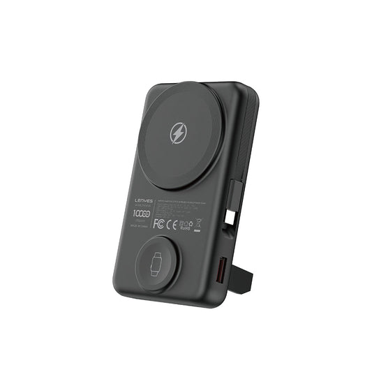 Lenyes PW1003D 22.5W Dijital LED Ekranlı Akıllı Saat Kablosuz Şarj Özellikli Standlı Wireless Powerbank 15W 10000mAh
