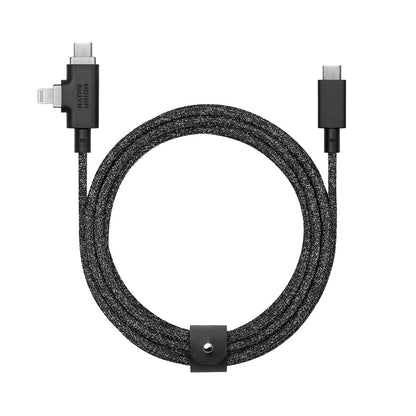 Native Union Belt Serisi Duo Pro Type-C to Type-C - Lightning Şarj Kablosu 240W 2.4M