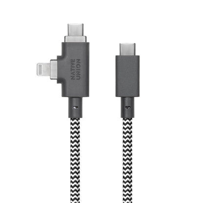 Native Union Belt Serisi Duo Pro Type-C to Type-C - Lightning Şarj Kablosu 240W 2.4M