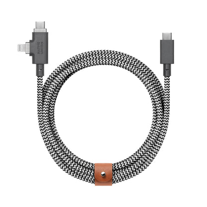 Native Union Belt Serisi Duo Pro Type-C to Type-C - Lightning Şarj Kablosu 240W 2.4M