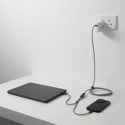 Native Union Belt Serisi PD 2in1 Type-C To Type-C Hızlı Şarj Özellikli Şarj ve Data Kablosu 140W 2M