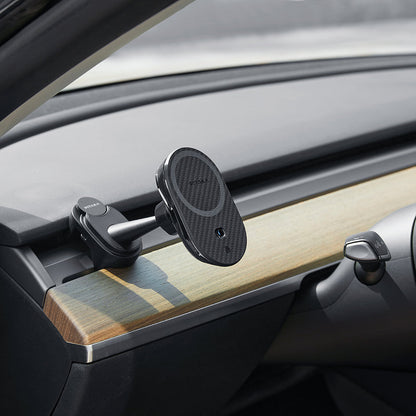 Pitaka MagEZ Pro 2 M-safe Şarj Özellikli Qi2 Tesla Model Y ve Model 3 Uyumlu Aramid Fiber Araç Telefon Tutucu