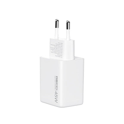 Recci RC108E GaN Teknolojili Hızlı Şarj Başlığı Type-C to Type-C PD 45W Kablolu Şarj Seti