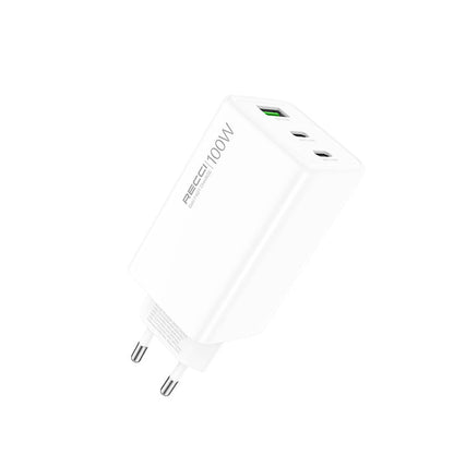 Recci RC110E Type-C PD & USB-A GaN Teknolojili QC3.0 Hızlı Şarj Başlığı 100W