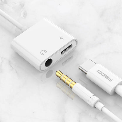 Recci RDS-A08 Type-C PD 3.0 2in1 Şarj ve Ses Adaptörü