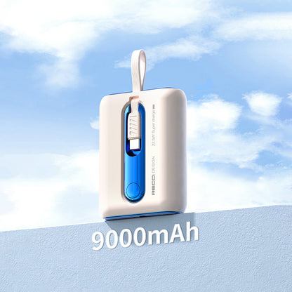 Recci RPB-P12C PD 20W Askı İpli Hızlı Şarj Özellikli Type-C Kablolu Powerbank 22.5W 9000mAh