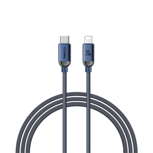 Recci RS09CL PD Crystal Serisi 30W Hızlı Şarj Özellikli Type-C To Lightning PD Kablo 1.2M
