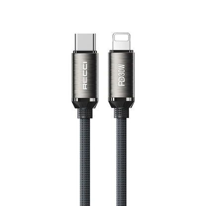 Recci RS35CL Type-C to Lightning PD 30W Örgü Tasarımlı Hızlı Şarj Özellikli Data ve Şarj Kablosu 1M
